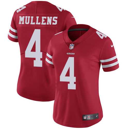 Nike 49ers #4 Nick Mullens Red Team Color Women's Stitched NFL Vapor Untouchable Limited Jersey