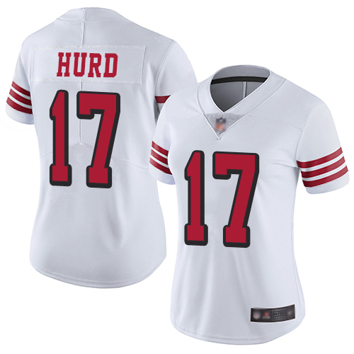Nike 49ers #17 Jalen Hurd White Rush Women's Stitched NFL Vapor Untouchable Limited Jersey
