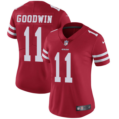 Nike 49ers #11 Marquise Goodwin Red Team Color Women's Stitched NFL Vapor Untouchable Limited Jersey