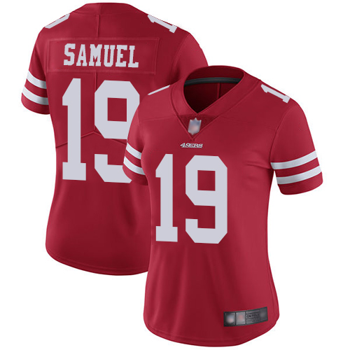 Nike 49ers #19 Deebo Samuel Red Team Color Women's Stitched NFL Vapor Untouchable Limited Jersey