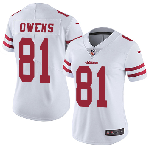 Nike 49ers #81 Terrell Owens White Women's Stitched NFL Vapor Untouchable Limited Jersey