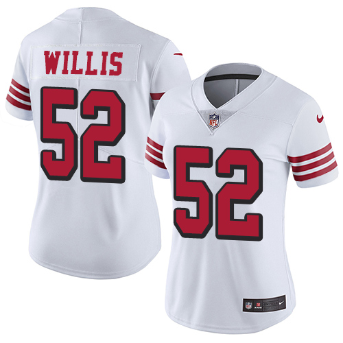 Nike 49ers #52 Patrick Willis White Rush Women's Stitched NFL Vapor Untouchable Limited Jersey