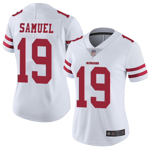 Nike 49ers #19 Deebo Samuel White Women's Stitched NFL Vapor Untouchable Limited Jersey