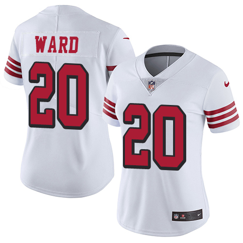 Nike 49ers #20 Jimmie Ward White Rush Women's Stitched NFL Vapor Untouchable Limited Jersey