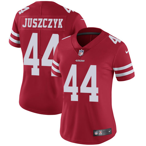 Nike 49ers #44 Kyle Juszczyk Red Team Color Women's Stitched NFL Vapor Untouchable Limited Jersey