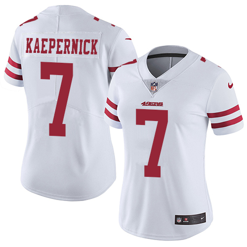 Nike 49ers #7 Colin Kaepernick White Women's Stitched NFL Vapor Untouchable Limited Jersey