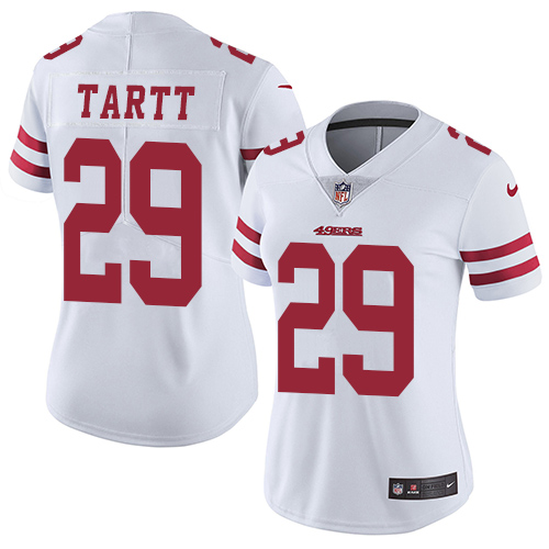 Nike 49ers #29 Jaquiski Tartt White Women's Stitched NFL Vapor Untouchable Limited Jersey