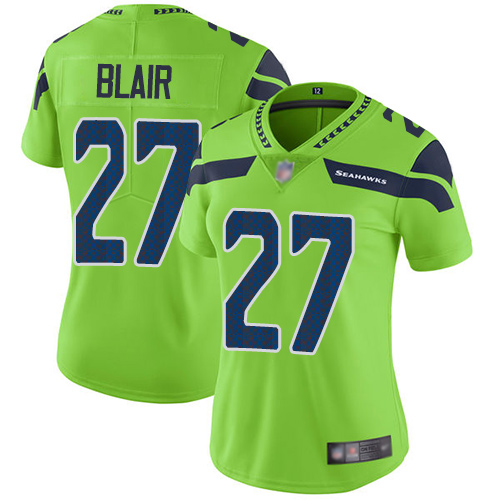 Nike Seahawks #27 Marquise Blair Green Women's Stitched NFL Limited Rush Jersey