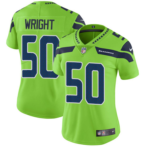 Nike Seahawks #50 K.J. Wright Green Women's Stitched NFL Limited Rush Jersey