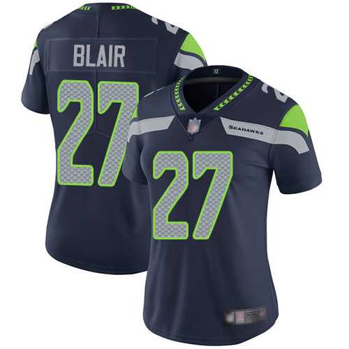 Nike Seahawks #27 Marquise Blair Steel Blue Team Color Women's Stitched NFL Vapor Untouchable Limited Jersey