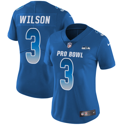 Nike Seahawks #3 Russell Wilson Royal Women's Stitched NFL Limited NFC 2019 Pro Bowl Jersey