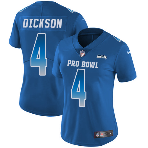 Nike Seahawks #4 Michael Dickson Royal Women's Stitched NFL Limited NFC 2019 Pro Bowl Jersey
