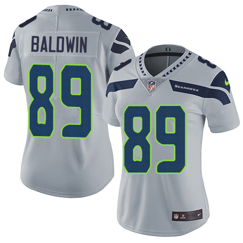 Nike Seahawks #89 Doug Baldwin Grey Alternate Women's Stitched NFL Vapor Untouchable Limited Jersey