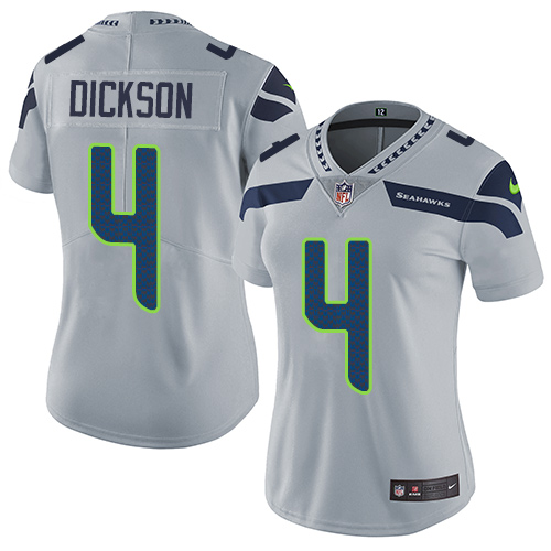 Nike Seahawks #4 Michael Dickson Grey Alternate Women's Stitched NFL Vapor Untouchable Limited Jersey