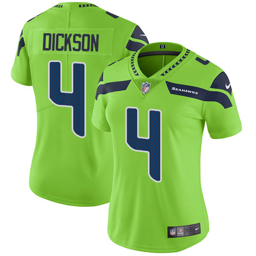 Nike Seahawks #4 Michael Dickson Green Women's Stitched NFL Limited Rush Jersey