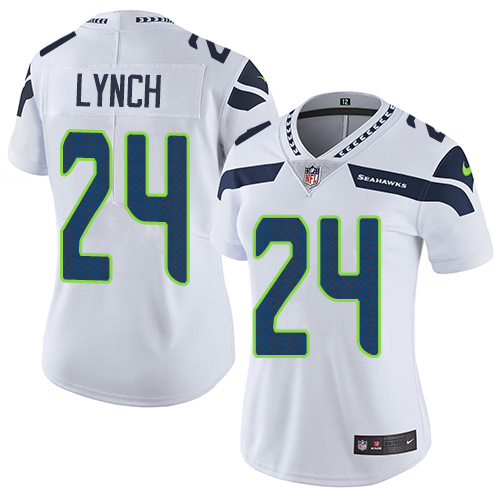 Nike Seahawks #24 Marshawn Lynch White Women's Stitched NFL Vapor Untouchable Limited Jersey