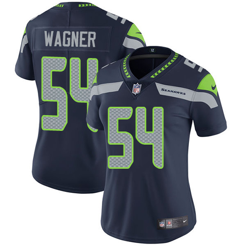 Nike Seahawks #54 Bobby Wagner Steel Blue Team Color Women's Stitched NFL Vapor Untouchable Limited Jersey