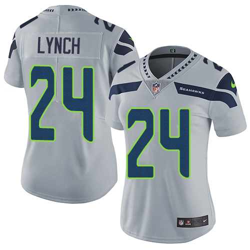 Nike Seahawks #24 Marshawn Lynch Grey Alternate Women's Stitched NFL Vapor Untouchable Limited Jersey