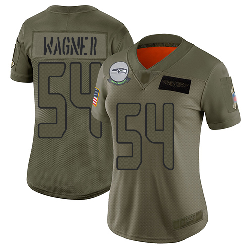 Nike Seahawks #54 Bobby Wagner Camo Women's Stitched NFL Limited 2019 Salute to Service Jersey