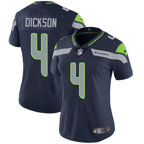 Nike Seahawks #4 Michael Dickson Steel Blue Team Color Women's Stitched NFL Vapor Untouchable Limited Jersey