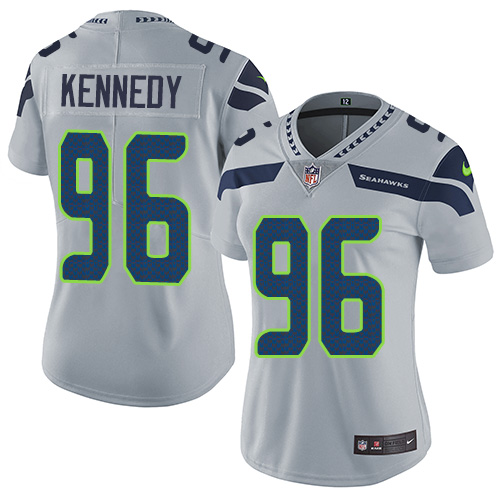 Nike Seahawks #96 Cortez Kennedy Grey Alternate Women's Stitched NFL Vapor Untouchable Limited Jersey