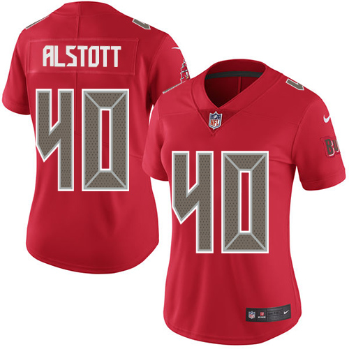 Nike Buccaneers #40 Mike Alstott Red Women's Stitched NFL Limited Rush Jersey