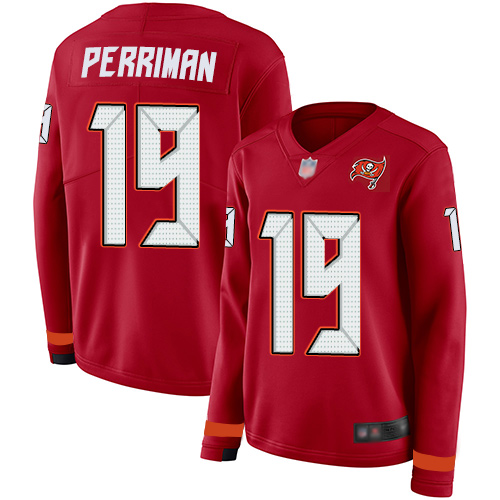 Nike Buccaneers #19 Breshad Perriman Red Team Color Women's Stitched NFL Limited Therma Long Sleeve Jersey