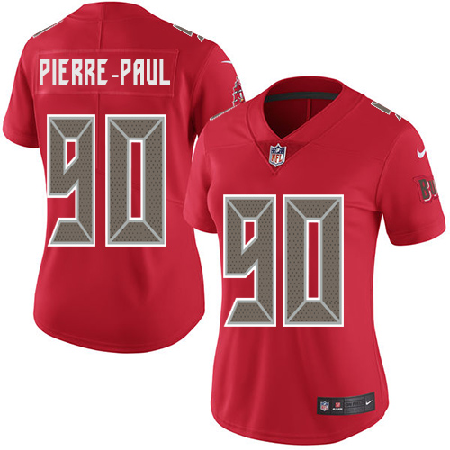 Nike Buccaneers #90 Jason Pierre-Paul Red Women's Stitched NFL Limited Rush Jersey