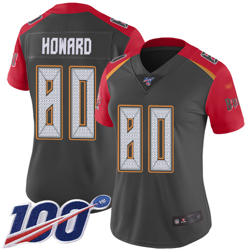 Nike Buccaneers #80 O. J. Howard Gray Women's Stitched NFL Limited Inverted Legend 100th Season Jersey