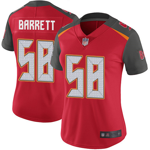 Nike Buccaneers #58 Shaquil Barrett Red Team Color Women's Stitched NFL Vapor Untouchable Limited Jersey