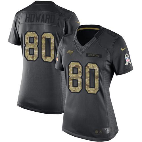 Nike Buccaneers #80 O. J. Howard Black Women's Stitched NFL Limited 2016 Salute to Service Jersey