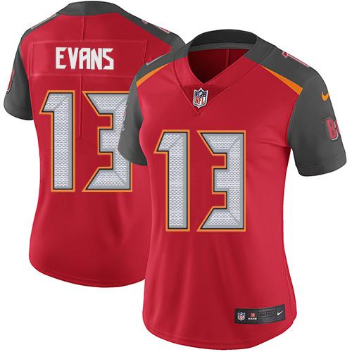Nike Buccaneers #13 Mike Evans Red Team Color Women's Stitched NFL Vapor Untouchable Limited Jersey