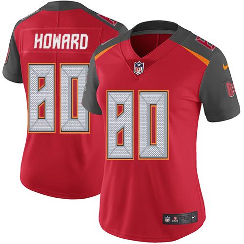Nike Buccaneers #80 O. J. Howard Red Team Color Women's Stitched NFL Vapor Untouchable Limited Jersey