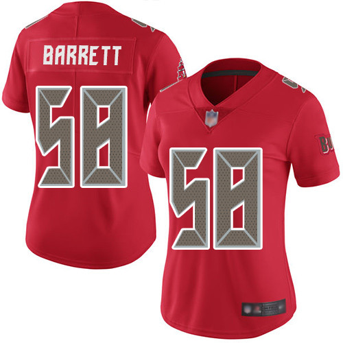 Nike Buccaneers #58 Shaquil Barrett Red Women's Stitched NFL Limited Rush Jersey