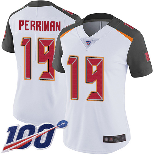 Nike Buccaneers #19 Breshad Perriman White Women's Stitched NFL 100th Season Vapor Limited Jersey