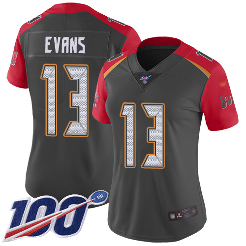 Nike Buccaneers #13 Mike Evans Gray Women's Stitched NFL Limited Inverted Legend 100th Season Jersey