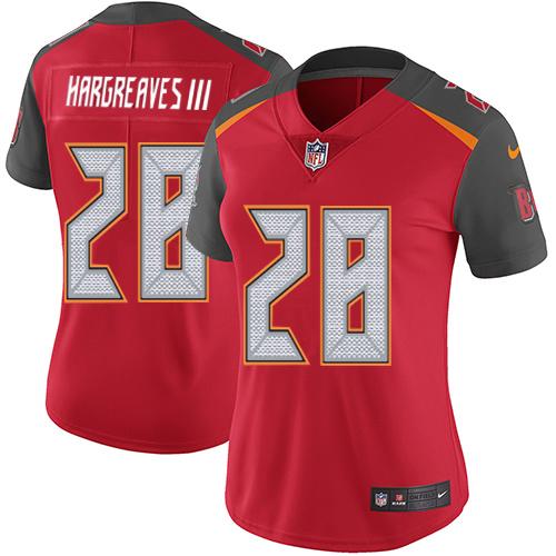Nike Buccaneers #28 Vernon Hargreaves III Red Team Color Women's Stitched NFL Vapor Untouchable Limited Jersey