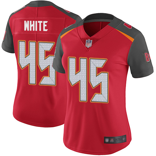 Nike Buccaneers #45 Devin White Red Team Color Women's Stitched NFL Vapor Untouchable Limited Jersey