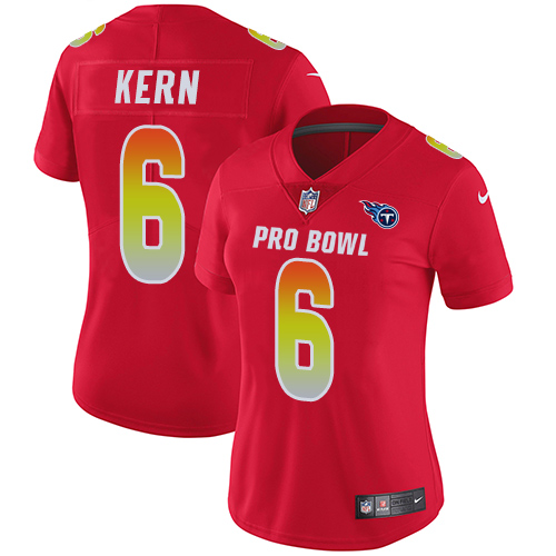 Nike Titans #6 Brett Kern Red Women's Stitched NFL Limited AFC 2019 Pro Bowl Jersey