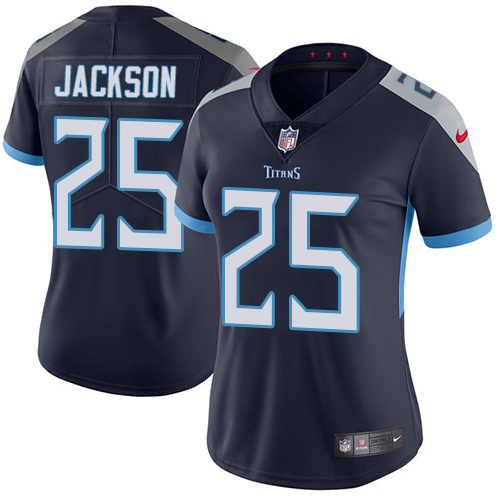 Nike Titans #25 Adoree' Jackson Navy Blue Team Color Women's Stitched NFL Vapor Untouchable Limited Jersey