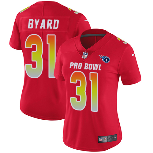 Nike Titans #31 Kevin Byard Red Women's Stitched NFL Limited AFC 2018 Pro Bowl Jersey