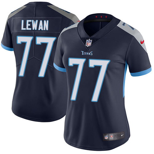 Nike Titans #77 Taylor Lewan Navy Blue Team Color Women's Stitched NFL Vapor Untouchable Limited Jersey