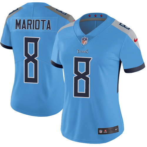Nike Titans #8 Marcus Mariota Light Blue Alternate Women's Stitched NFL Vapor Untouchable Limited Jersey