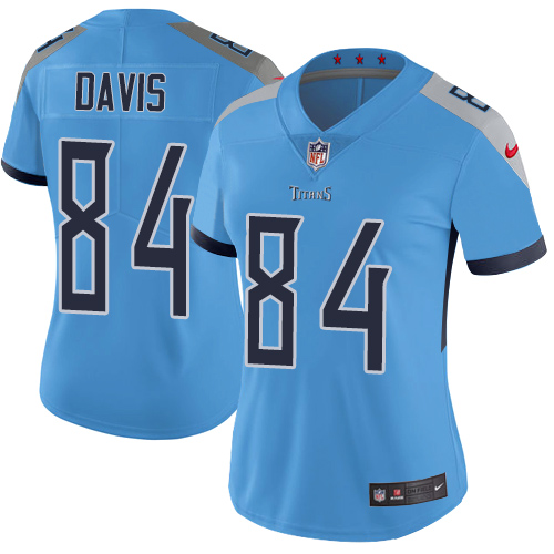 Nike Titans #84 Corey Davis Light Blue Alternate Women's Stitched NFL Vapor Untouchable Limited Jersey