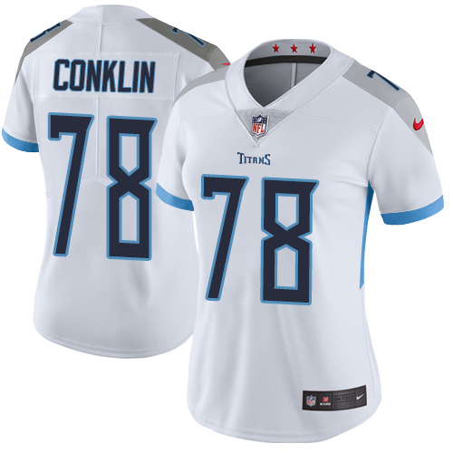 Nike Titans #78 Jack Conklin White Women's Stitched NFL Vapor Untouchable Limited Jersey