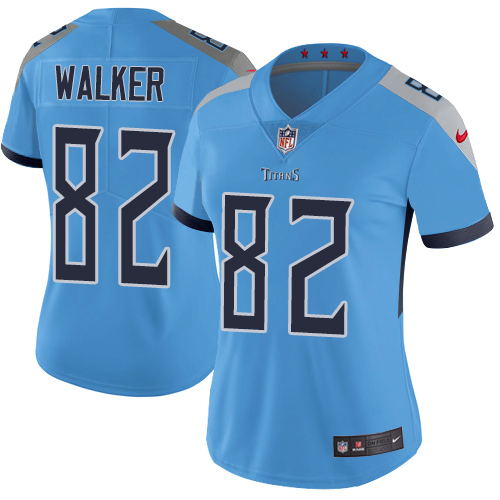 Nike Titans #82 Delanie Walker Light Blue Alternate Women's Stitched NFL Vapor Untouchable Limited Jersey