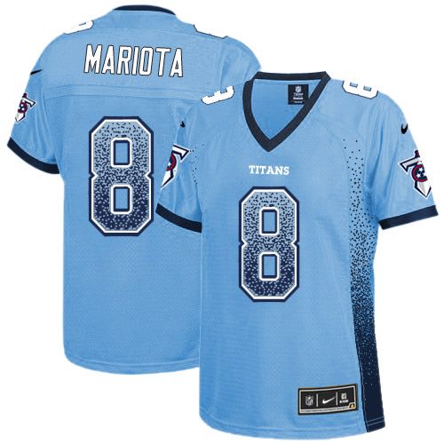 Nike Titans #8 Marcus Mariota Light Blue Alternate Women's Stitched NFL Elite Drift Fashion Jersey