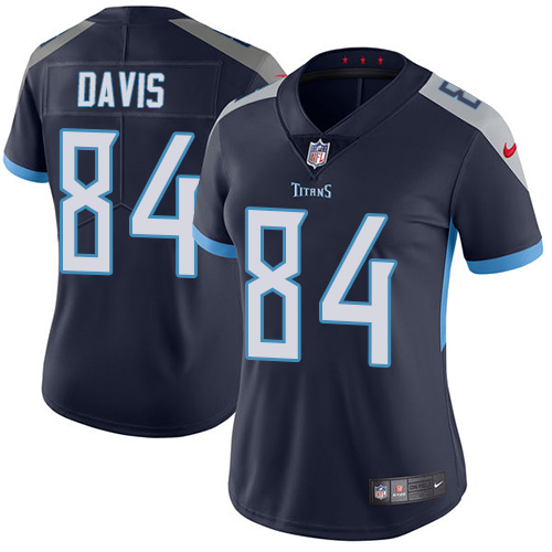 Nike Titans #84 Corey Davis Navy Blue Team Color Women's Stitched NFL Vapor Untouchable Limited Jersey