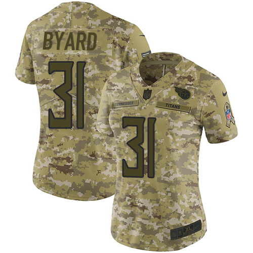 Nike Titans #31 Kevin Byard Camo Women's Stitched NFL Limited 2018 Salute to Service Jersey