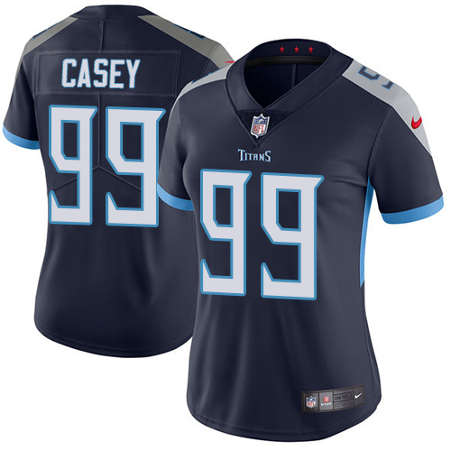 Nike Titans #99 Jurrell Casey Navy Blue Team Color Women's Stitched NFL Vapor Untouchable Limited Jersey
